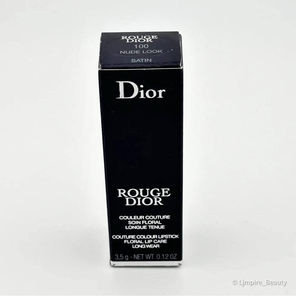 Nude Look 🆕 DIOR Rouge Dior Refillable Lipstick in Color: 100 Satin Finish NIB - Picture 8 of 10